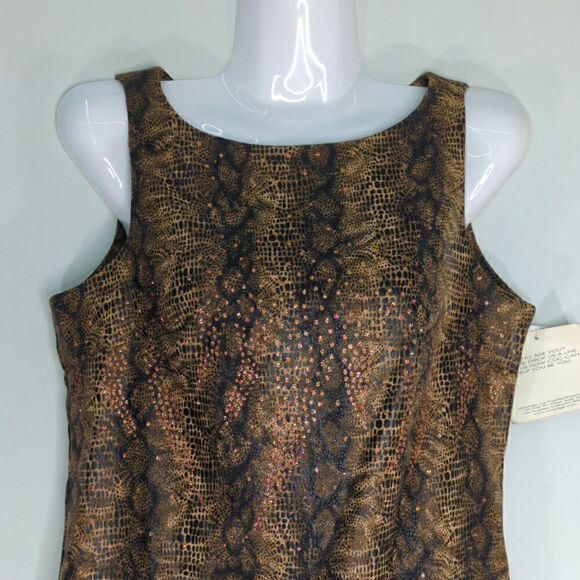 CDC Sleeveless Midi Sheath Dress Jacquard Snake Print Vintage Y2K Size 10P NWT - Picture 3 of 10